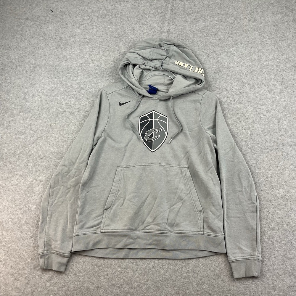 Women's Nike Cleveland Cavaliers Hoodie Medium Gray Red Sweatshirt The Land NBA‎